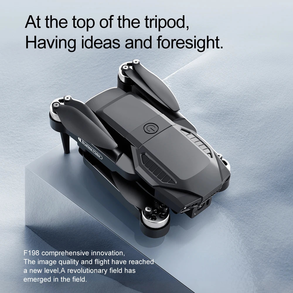 New F198 Drone Professional Dual Camera With 1080P WIFI FPV HD Aerial Photography Wide Angle Brushless RC Foldable Quadcopter