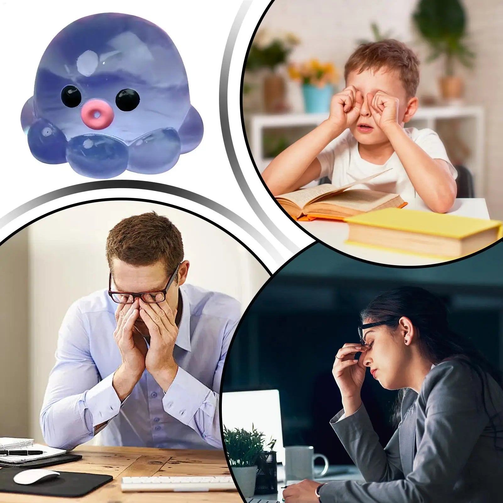 Squish y Bubble Pop Fidget Toy, Rubber A SMR Squeeze Sensory Ball & Octopus Popper, Anti-Anxiety Toy For Fun Party Adults Kids