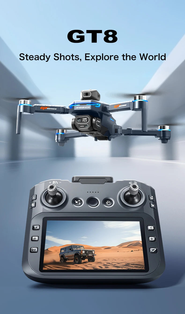 2026 New GT8 Drone GPS 8K Professional HD 360° Dual Cameras 5G WIFI Brushless Motors Obstacle Avoidance Foldable Quadcopter Toys