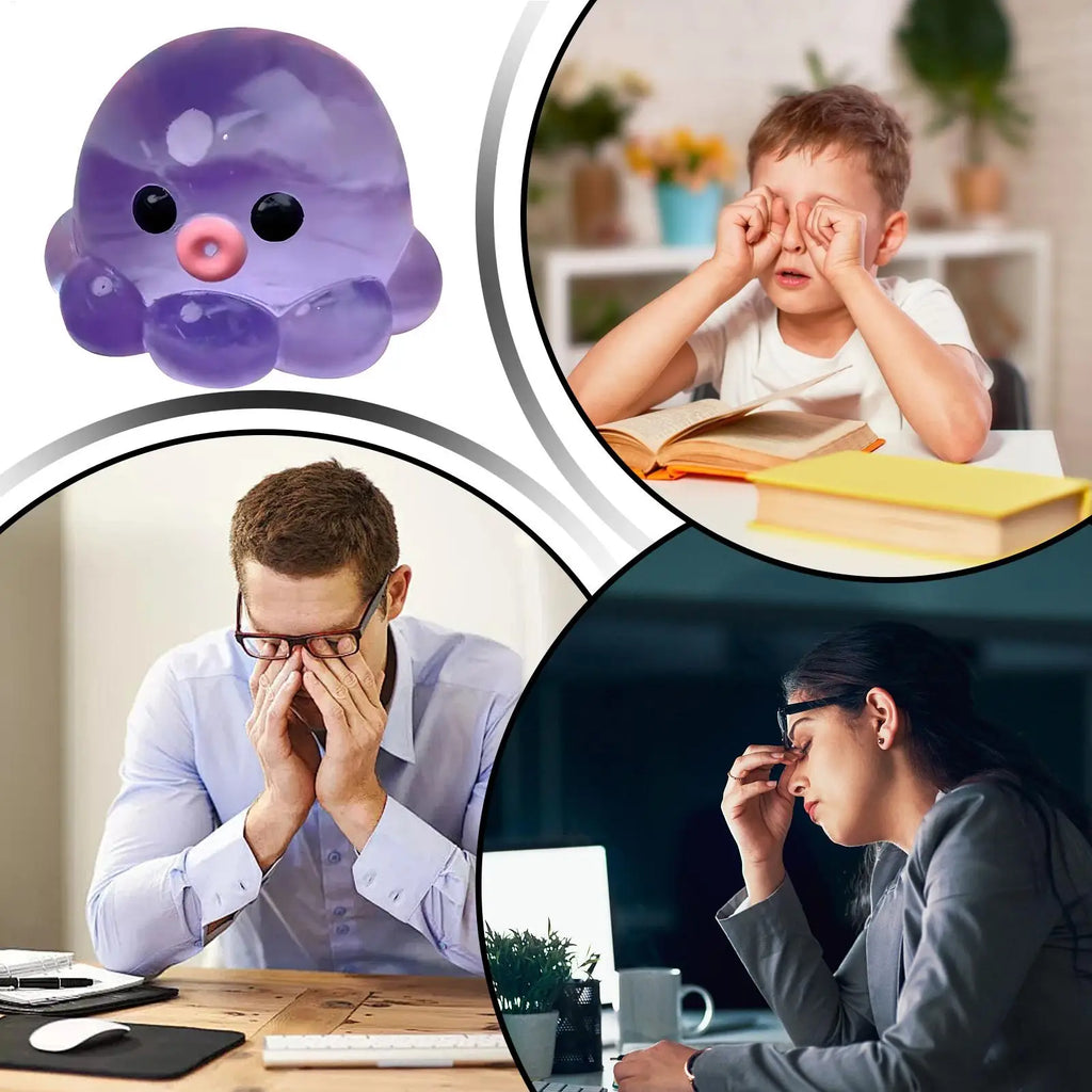 Squish y Bubble Pop Fidget Toy, Rubber A SMR Squeeze Sensory Ball & Octopus Popper, Anti-Anxiety Toy For Fun Party Adults Kids