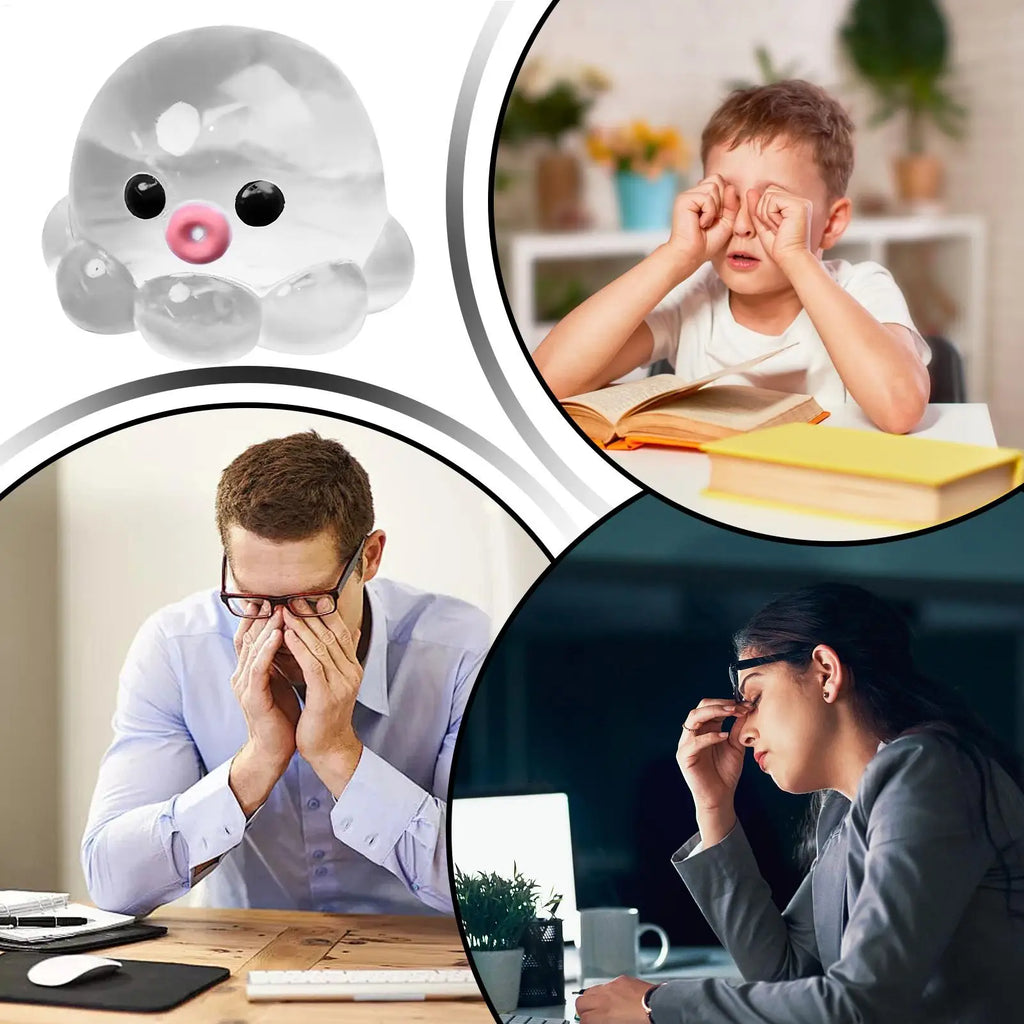 Squish y Bubble Pop Fidget Toy, Rubber A SMR Squeeze Sensory Ball & Octopus Popper, Anti-Anxiety Toy For Fun Party Adults Kids