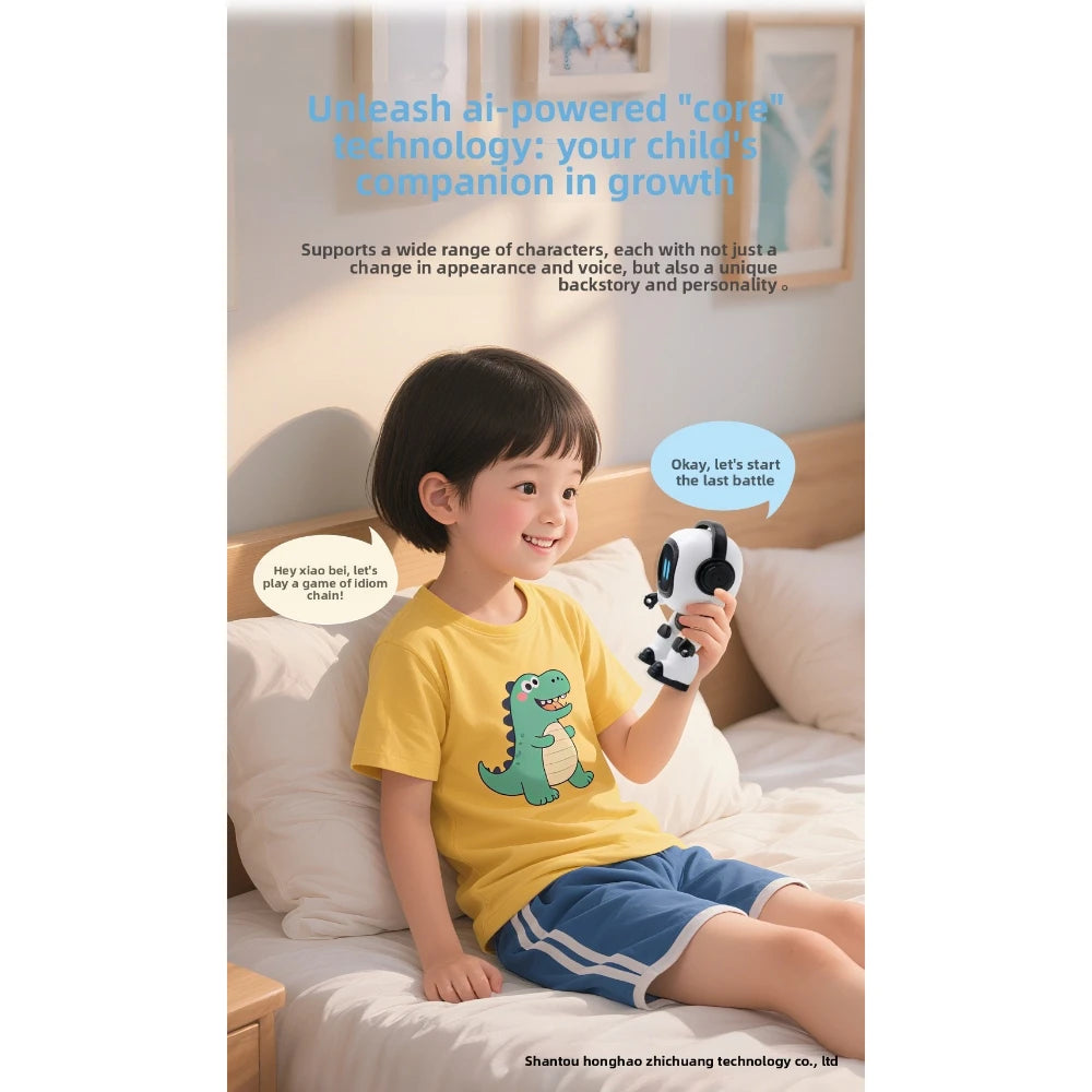 AI Interactive Desk Robot with Voice Recognition Feature Talking Companion, Learning Games, Educational Toy for Kids